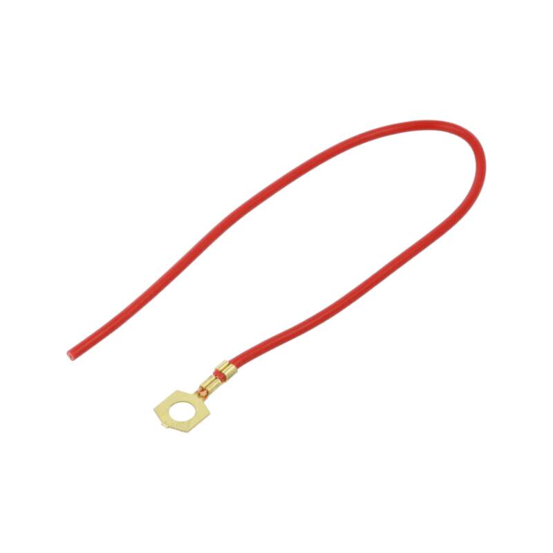 Cable: cable with crimped terminals; red; non-insulated; 250mm Cable: cable with crimped terminals; red; non-insulated; 250mm