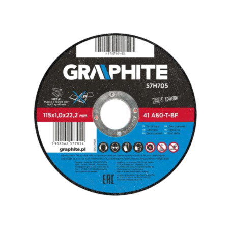 Disc de tăiere; Ø: 115mm; Øorif: 22,2mm; Gr.disc: 1mm