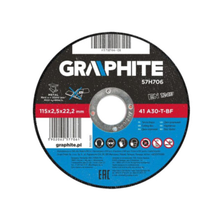 Disc de tăiere; Ø: 115mm; Øorif: 22,2mm; Gr.disc: 2,5mm