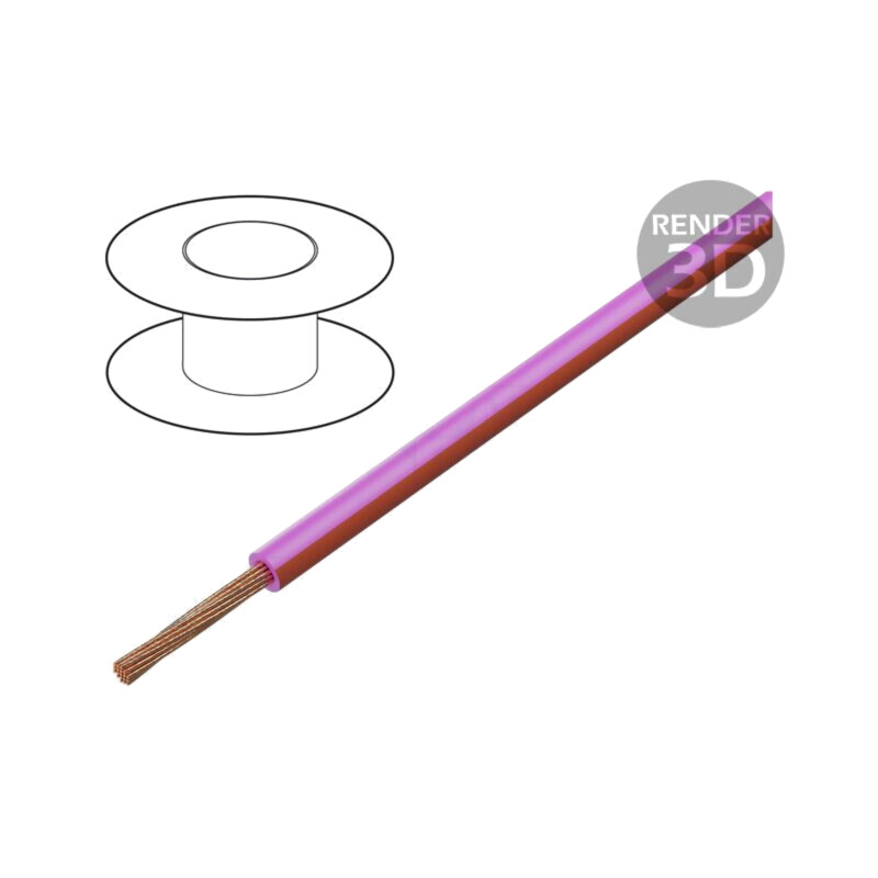 Cablu; H05V-K,LgY; litat; Cu; 0,75mm2; PVC; roz-roşu; 300V,500V Cablu; H05V-K,LgY; litat; Cu; 0,75mm2; PVC; roz-roşu; 300V,500V