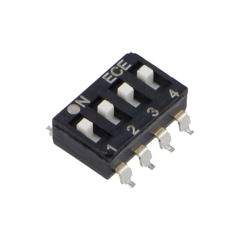 Comutator: DIP-SWITCH; Număr secţiuni: 4; OFF-ON; 0,025A/24VDC Comutator: DIP-SWITCH; Număr secţiuni: 4; OFF-ON; 0,025A/24VDC