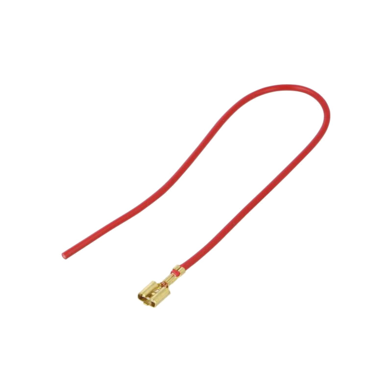 Cable: cable with crimped terminals; red; Len: 250mm; H05V-K; 1mm2
