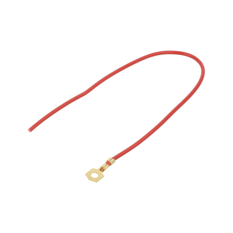 Cable: cable with crimped terminals; red; non-insulated; 250mm