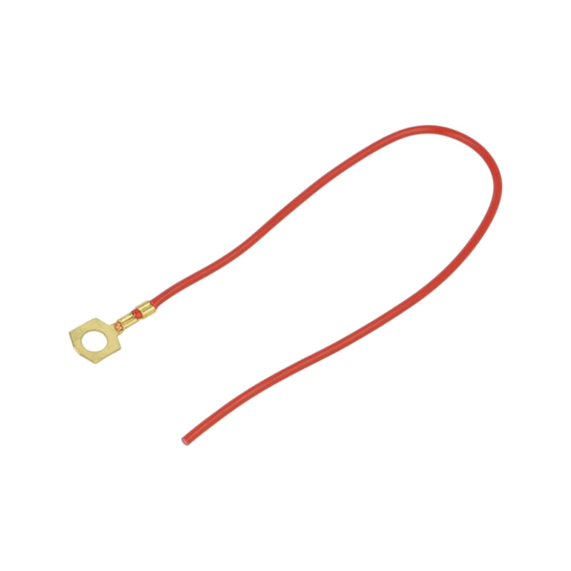 Cable: cable with crimped terminals; red; non-insulated; 250mm