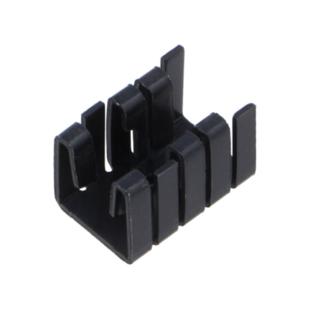 Radiator: extrudat; U; TO220; neagră; L: 19mm; W: 12,8mm; H: 12,7mm