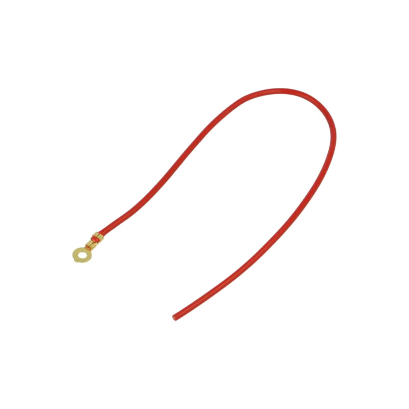 Cable: cable with crimped terminals; red; non-insulated,round