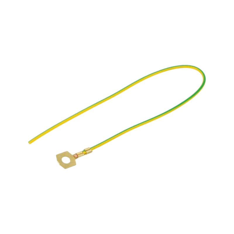 Cable: cable with crimped terminals; yellow-green; 250mm; H05V-K