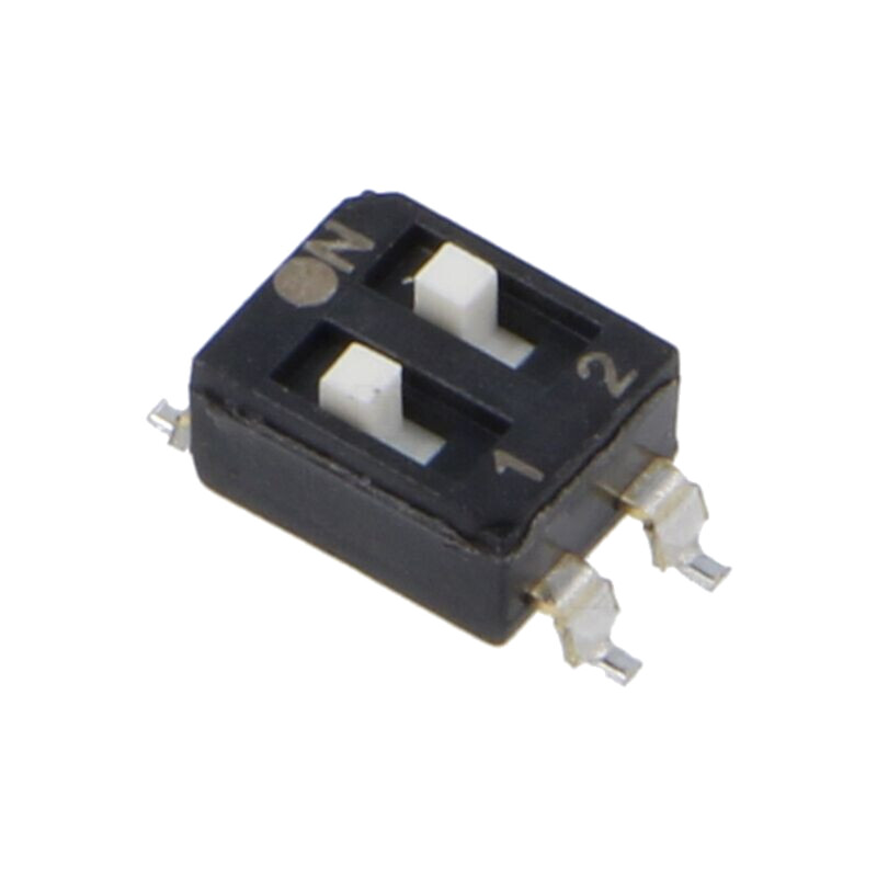 Comutator: DIP-SWITCH; Număr secţiuni: 2; OFF-ON; 0,025A/24VDC