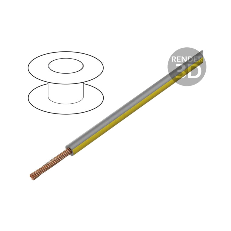 Cablu; H05V-K,LgY; litat; Cu; 0,35mm2; PVC; gri-galben; 300V,500V Cablu; H05V-K,LgY; litat; Cu; 0,35mm2; PVC; gri-galben; 300V,500V
