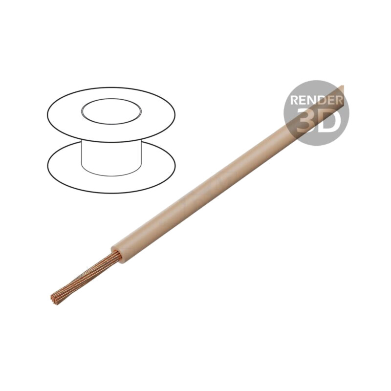 Cablu; H05V-K,LgY; litat; Cu; 0,35mm2; PVC; bej; 300V,500V; 200m Cablu; H05V-K,LgY; litat; Cu; 0,35mm2; PVC; bej; 300V,500V; 200m