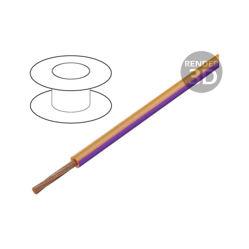 Cablu; H05V-K,LgY; litat; Cu; 0,35mm2; PVC; portocaliu-violet; 200m Cablu; H05V-K,LgY; litat; Cu; 0,35mm2; PVC; portocaliu-violet; 200m