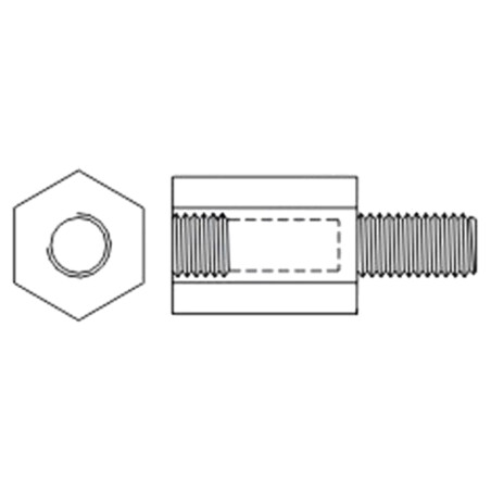 Piuliţă-distanţieră filetată; 10mm; Filet int: M6; hexagonală