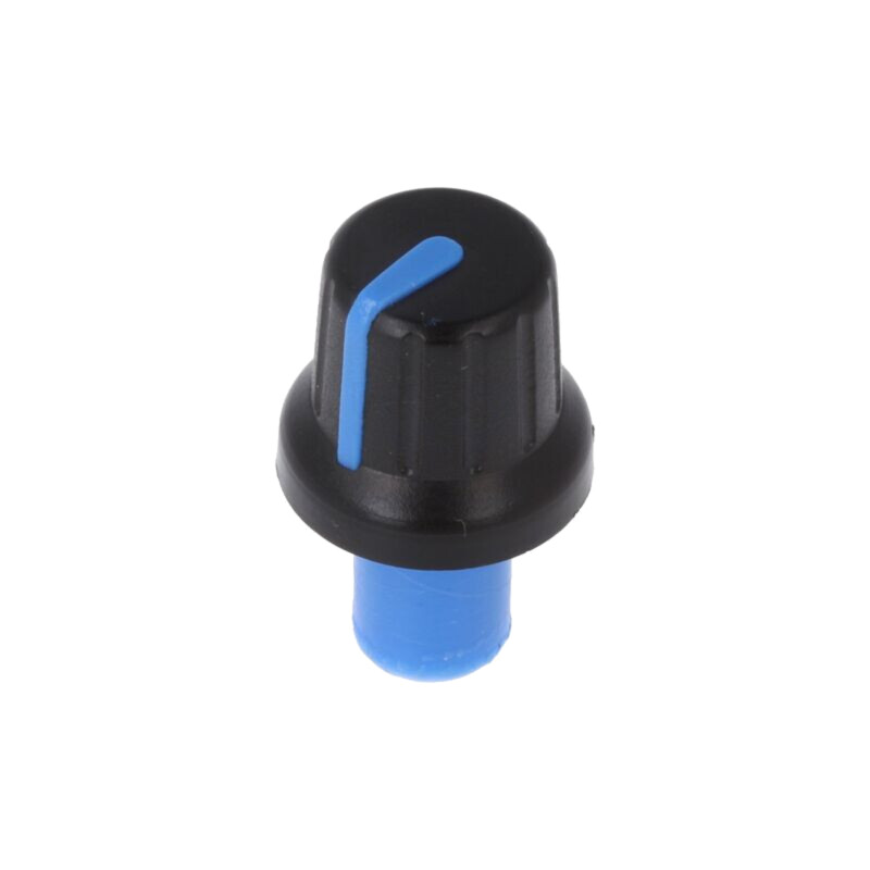 Buton rotativ; cu indicator; ABS; Øax: 6mm; Ø16x14,4mm; neagră Buton rotativ; cu indicator; ABS; Øax: 6mm; Ø16x14,4mm; neagră