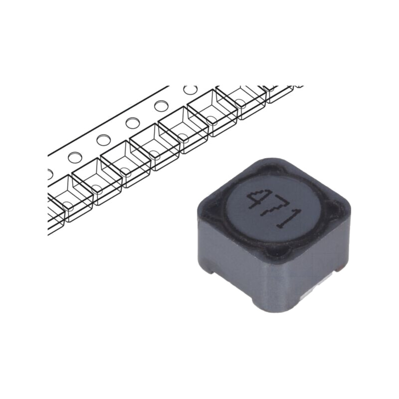 Inductor: fir; SMD; 470uH; 790mA; 980mΩ; ±20%; 12x12x8mm; -40÷125°C