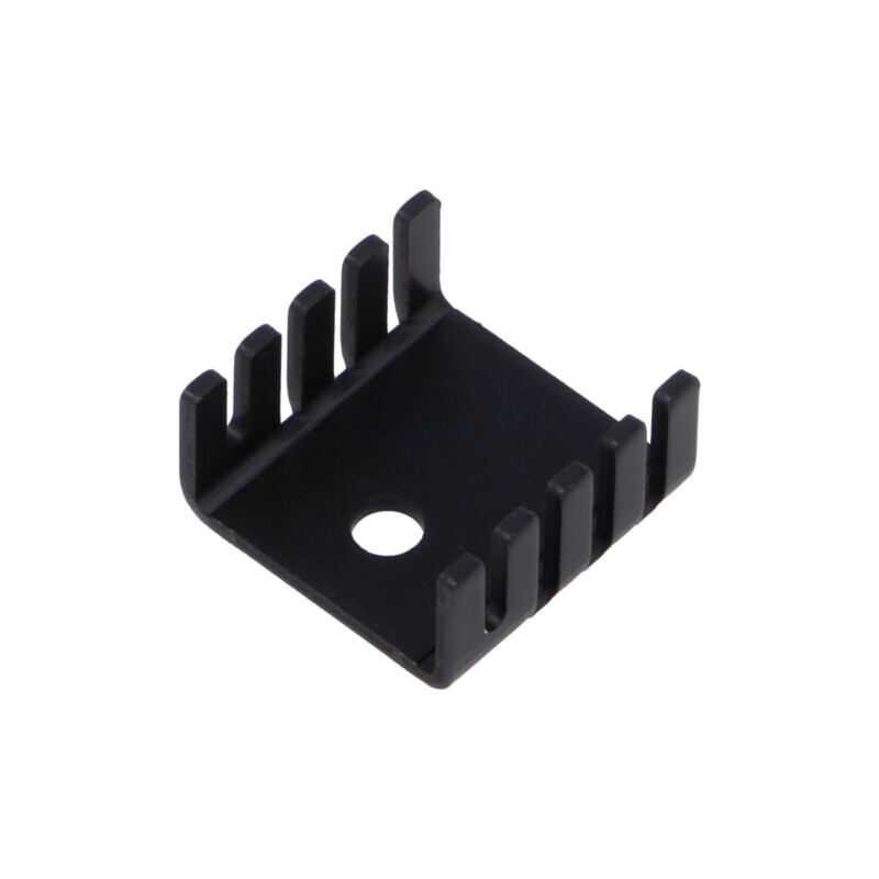 Radiator: extrudat; U; TO220; neagră; L: 19mm; W: 19mm; H: 9,52mm