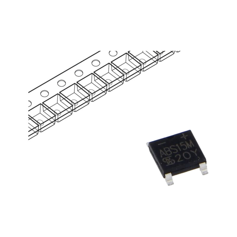 Punte redresoare: monofazat; Urmax: 1kV; If: 2A; Ifsm: 40A; ABS; SMT