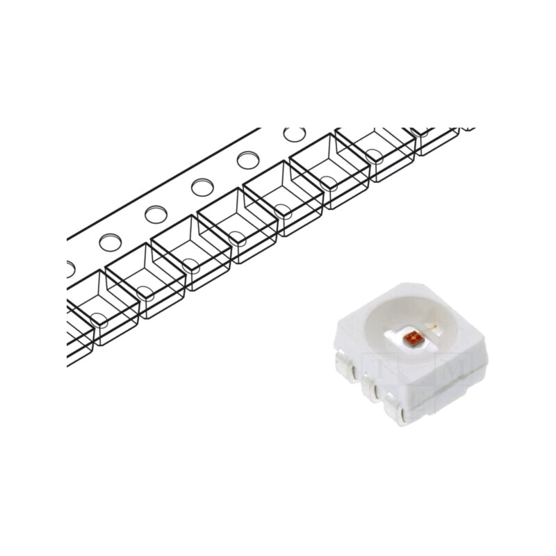 LED; galbenă; SMD; PLCC6; 3000÷4500mcd; 1,6÷2,6VDC; 3,4x3,3x1,9mm