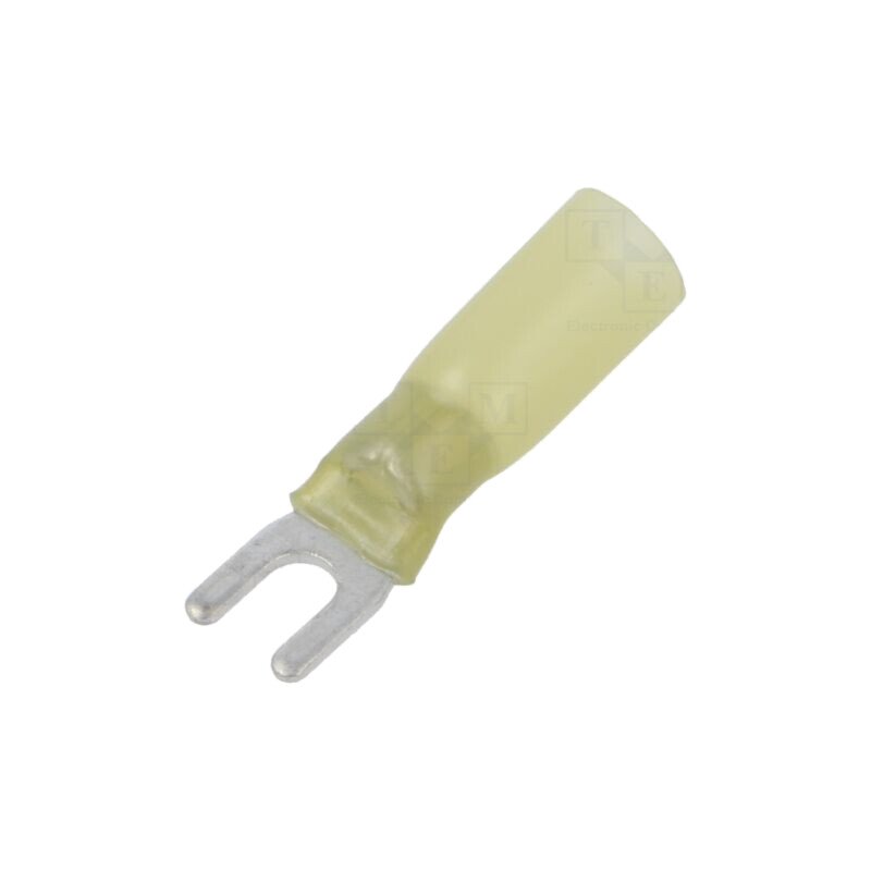 Vârf: furcă; M4; 4÷6mm2; crimpat; pe cablu; izolată; galbenă