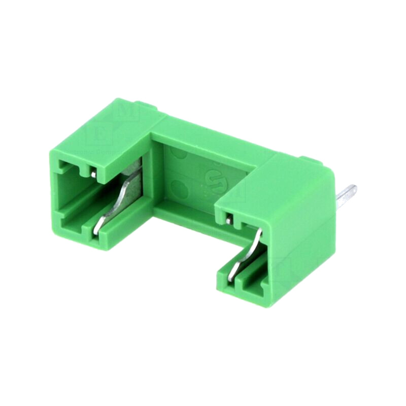 Clemă; THT; 5x20mm; -30÷85°C; 6,3A; termoplast; UL94V-0; verde; 5mΩ