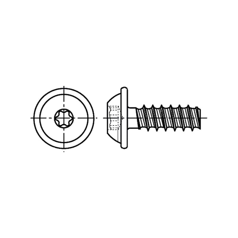 Şurub; pt.plastic; 6x14; Cap: buton; Torx® PLUS; 30IP; oţel; zinc