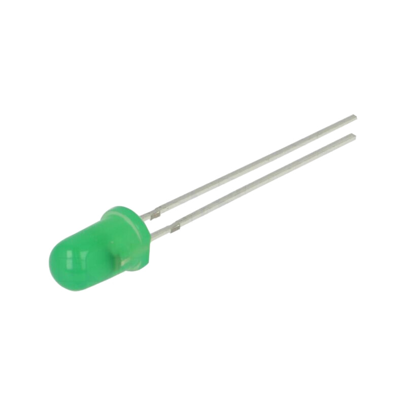 LED; verde; 5mm; 150mcd; 60°; Parte frontală: convex; Nr.term: 2 LED; verde; 5mm; 150mcd; 60°; Parte frontală: convex; Nr.term: 2