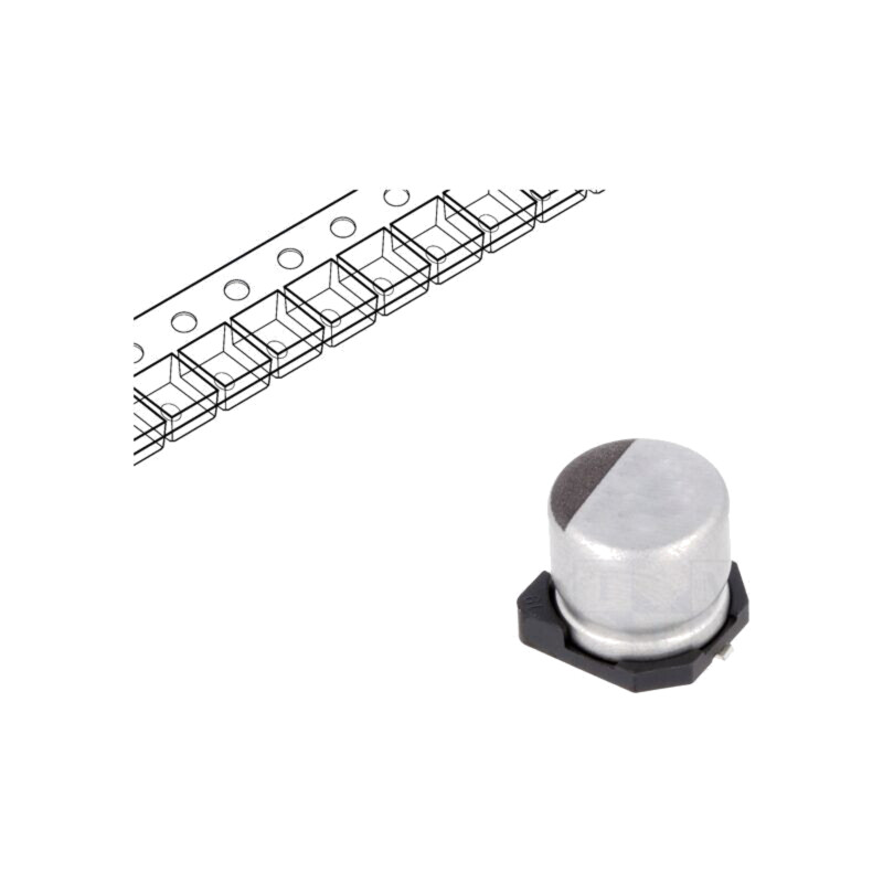 Condensator: electrolitic; SMD; 47uF; 50VDC; Ø6,3x7,7mm; ±20%; UUD