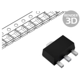 Tranzistor: PNP; bipolar; 100V; 1A; 1,5W; SOT89