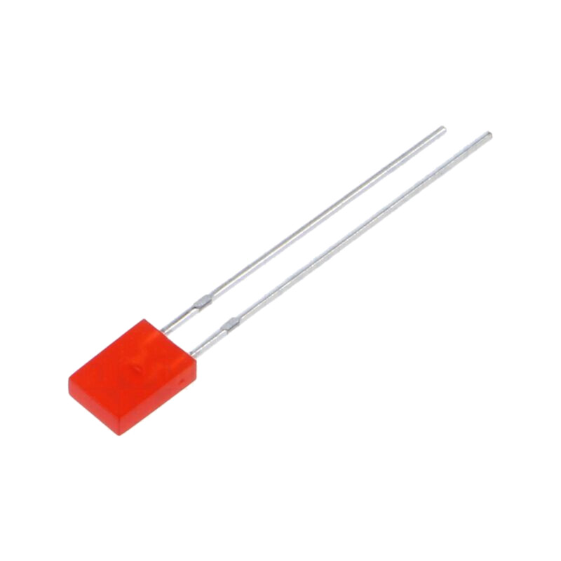 LED; roşie; 2x5mm; 0,5mcd; 120°; Parte frontală: plat; 20mA LED; roşie; 2x5mm; 0,5mcd; 120°; Parte frontală: plat; 20mA