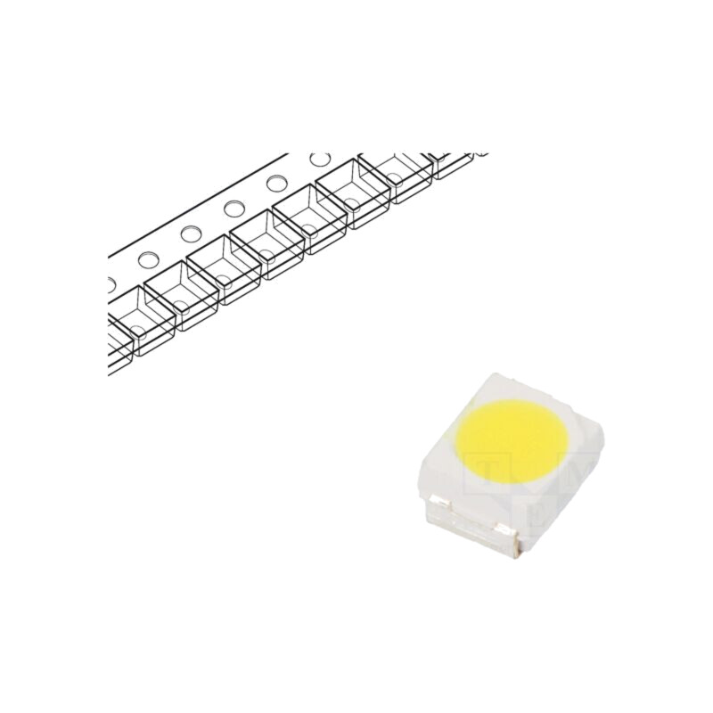 LED; galben (fluorescent yellow); SMD; 3528,PLCC2; 2180mcd; 120° LED; galben (fluorescent yellow); SMD; 3528,PLCC2; 2180mcd; 120°