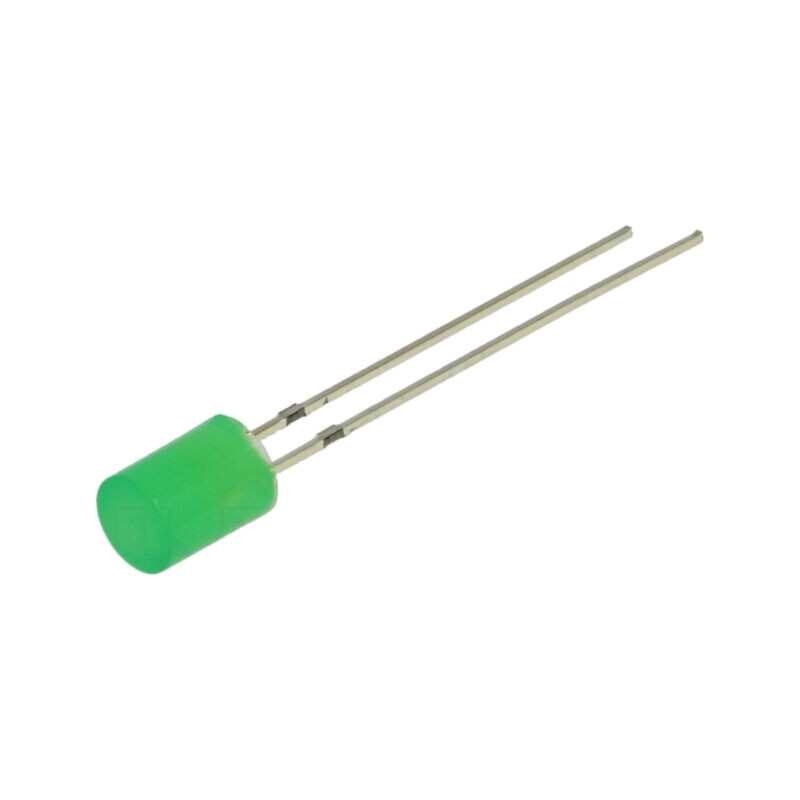 LED; verde; 5mm; 500mcd; 140°; Parte frontală: plat; 3,1÷3,4VDC LED; verde; 5mm; 500mcd; 140°; Parte frontală: plat; 3,1÷3,4VDC