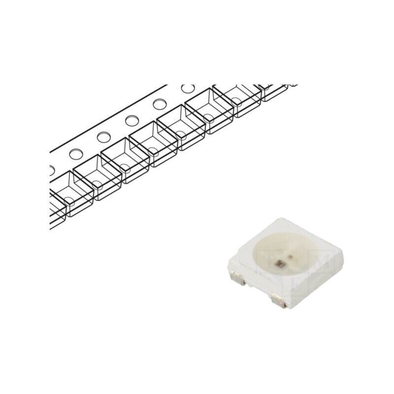 Programabilă LED; RGB; SMD; 5050; 3,7÷5,5VDC; 5x5x1,6mm; 120°; 12mA Programabilă LED; RGB; SMD; 5050; 3,7÷5,5VDC; 5x5x1,6mm; 120°; 12mA