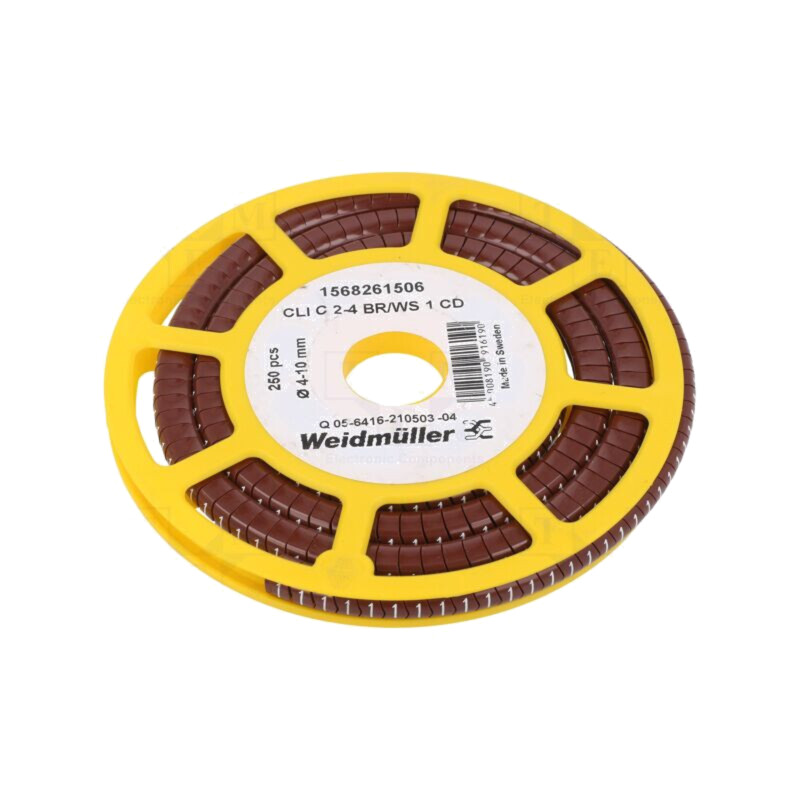 Markere; Marcaj: 1; 4÷10mm; PVC; maro; -30÷80°C; prin orificiu
