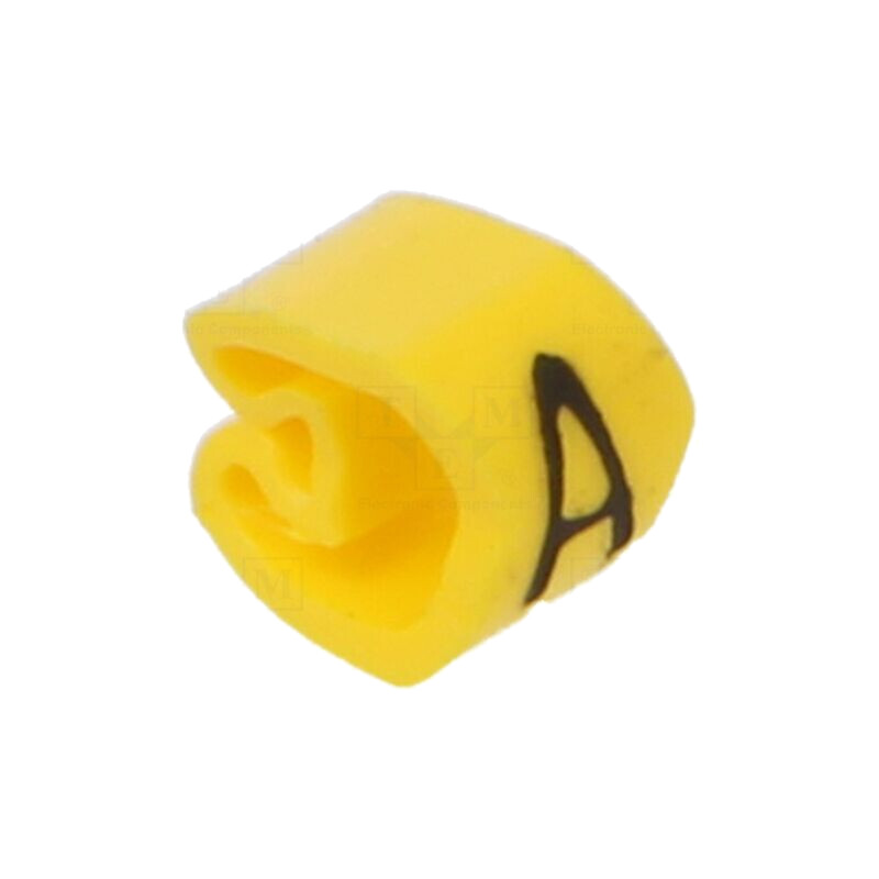 Markere; Marcaj: A; 2,5÷5mm; PVC; galbenă; -30÷80°C; prin orificiu