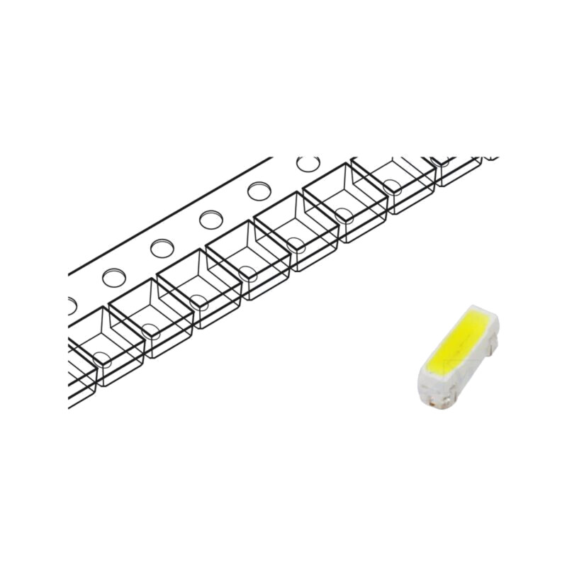 LED; albă; SMD; PLCC2; 2000÷2700mcd; 2,6÷3,6VDC; 3x1x1,25mm; 120°
