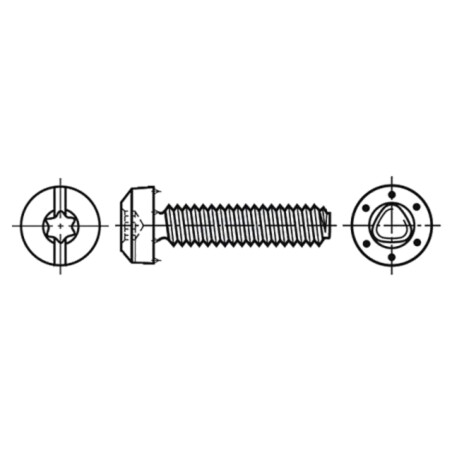 Şurub; pt.metal; 4x16; Cap: cap rotund; crestat,Torx®; TX20,1mm