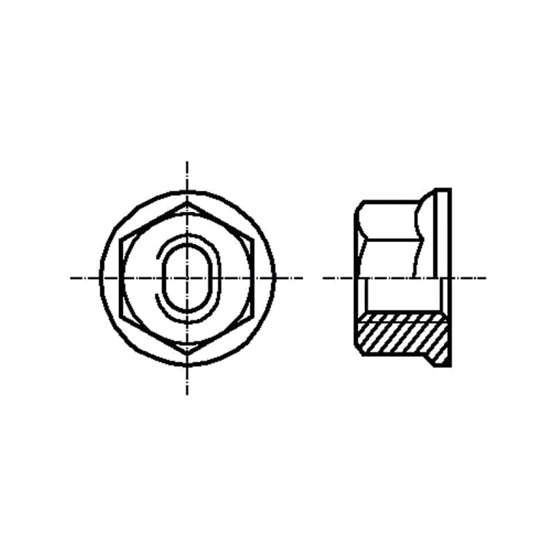 Piuliţă; cu flanşă; hexagonală; M6; 1; oţel; Acoperire: zinc; 10mm Piuliţă; cu flanşă; hexagonală; M6; 1; oţel; Acoperire: zinc; 10mm