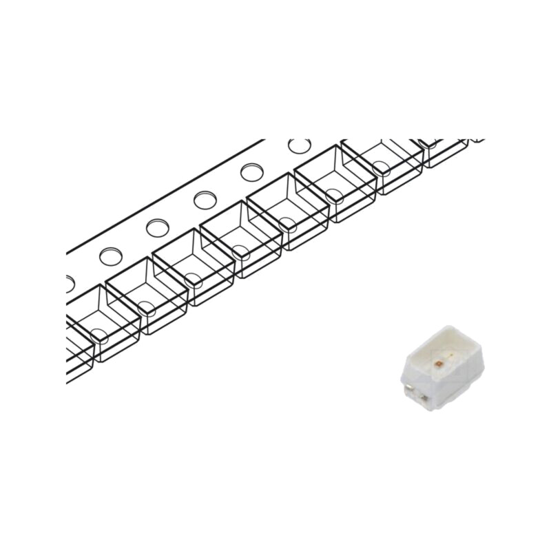 LED; galbenă; SMD; 2214,PLCC2; 450÷650mcd; 1,6÷2,4VDC; 130°; 20mA