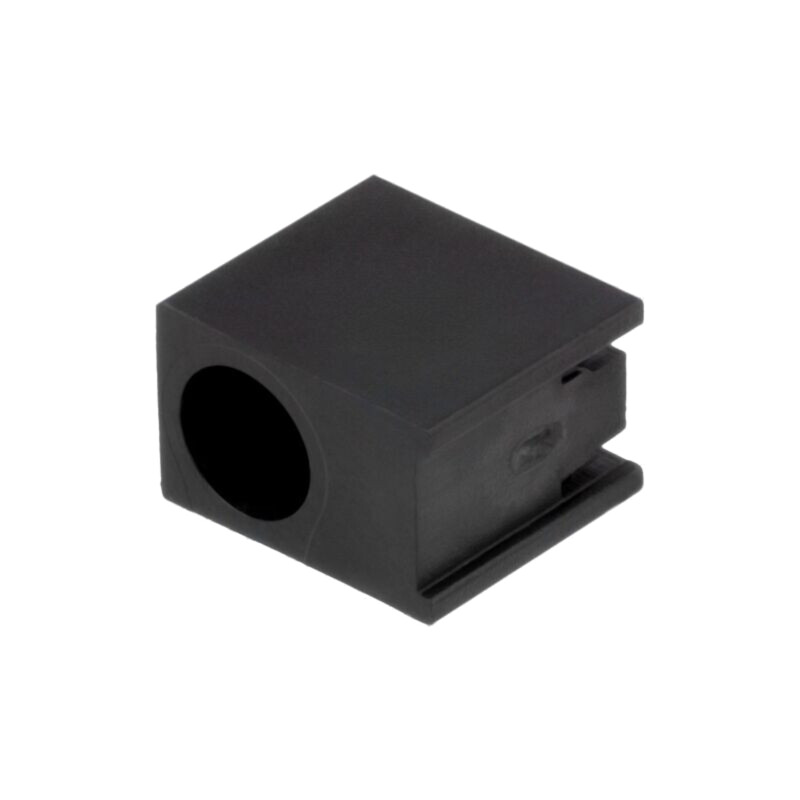 Carcasă diodă LED; 3mm; poliamidă; în unghi; neagră; UL94V-2