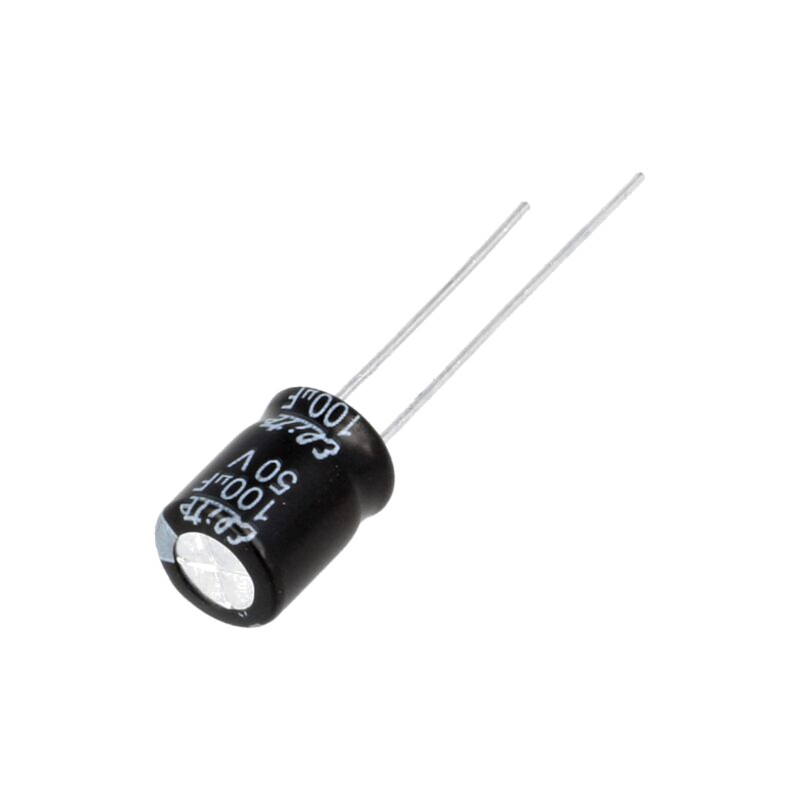 Condensator: electrolitic; THT; 100uF; 50VDC; Ø8x11,5mm; ±20%; PF