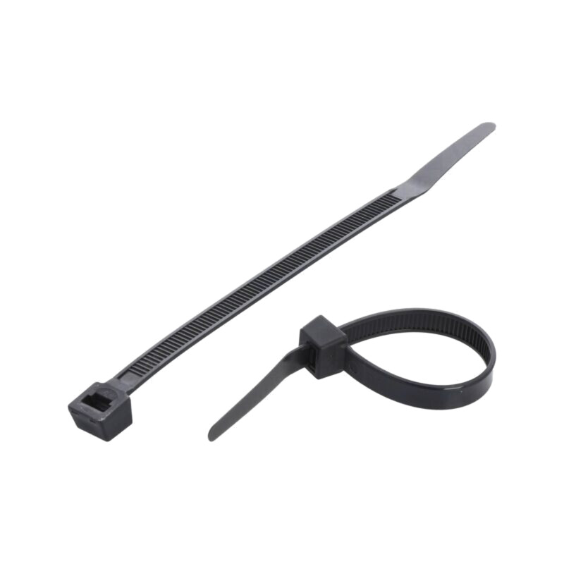 Colier de strângere; L: 150mm; W: 7,6mm; neagră; poliamidă; 533N