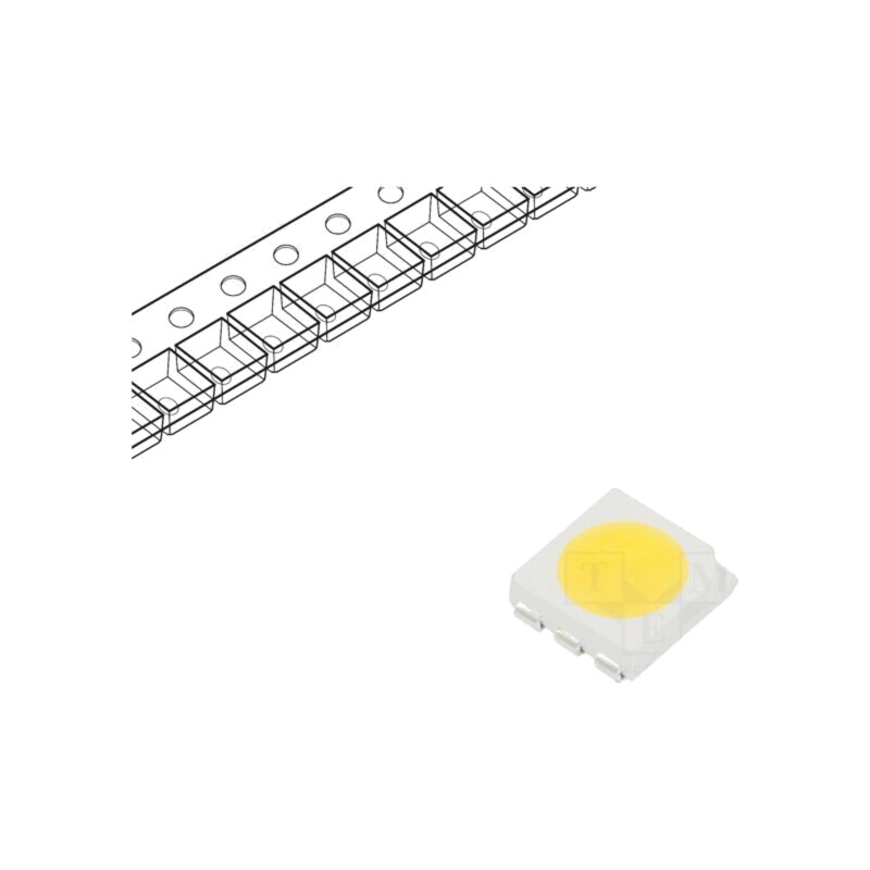 LED; alb neutru; SMD; 5050,PLCC6; 5300÷10000mcd; 3700-4500K; 80