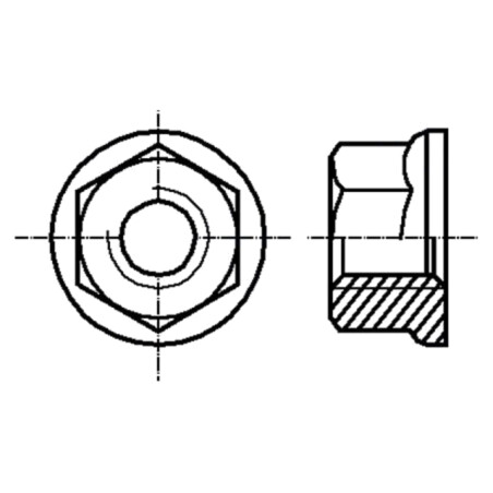 Piuliţă; cu flanşă; hexagonală; M4; 0,7; oţel; Acoperire: zinc; 7mm