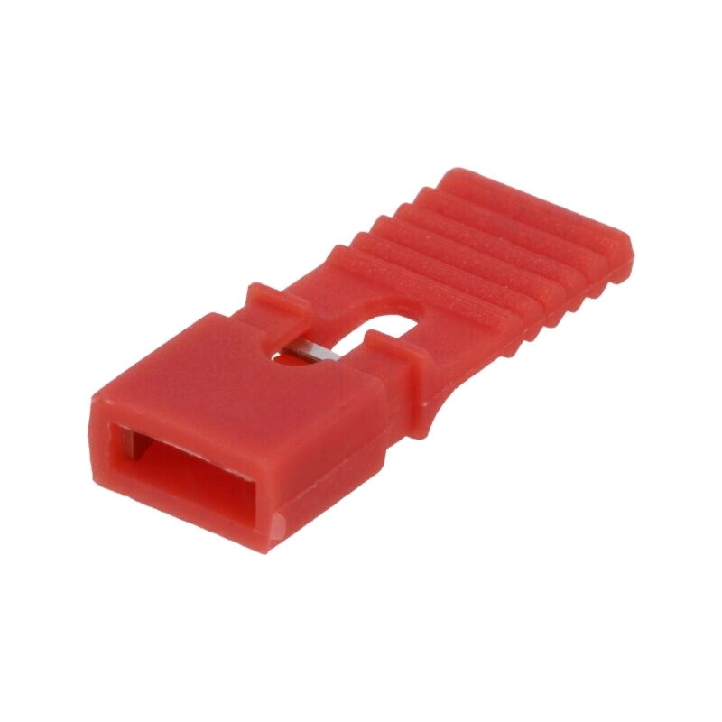 Conector: şiruri pini; jumper; mamă; 2,54mm; 1x2; roşie
