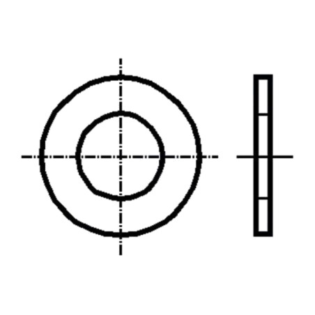 Şaibă; rotundă; M6; D16mm; h0,8mm; oţel; Acoperire: zinc; BN 735