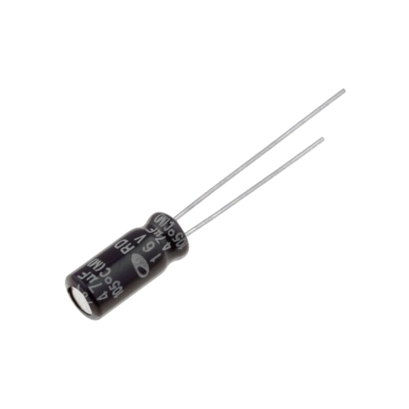 Condensator: electrolitic; THT; 47uF; 16VDC; Ø5x11mm; Raster: 2mm
