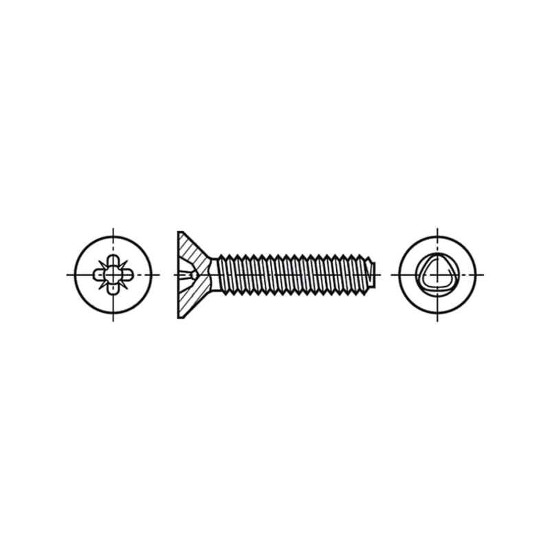 Şurub; 2,5x6; Cap: îngropat; Pozidriv; PZ1; oţel; zinc; Øcap: 4,7mm