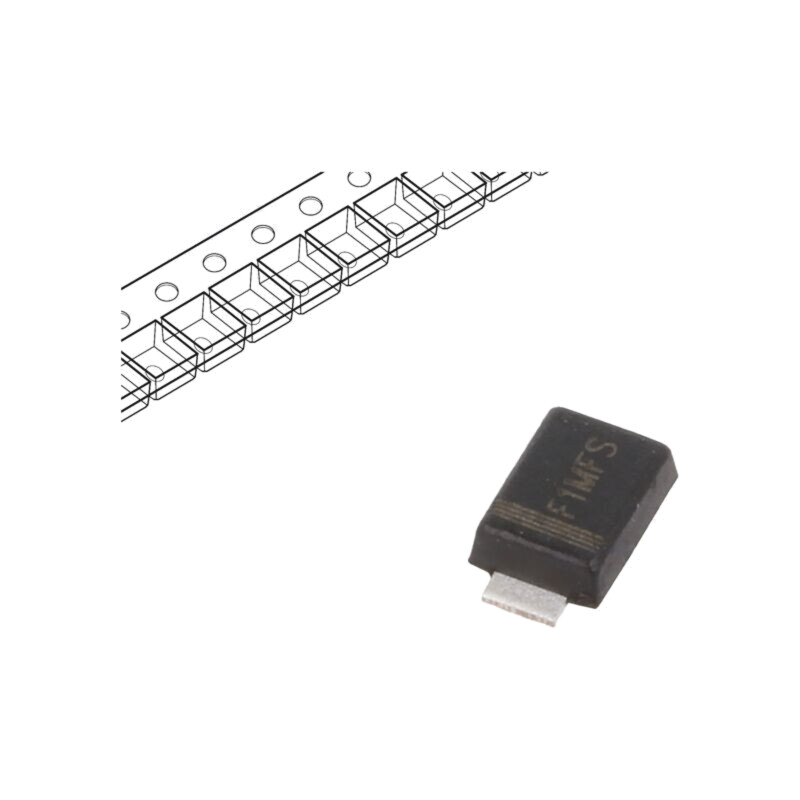 Diodă: redresoare; SMD; 1kV; 1A; 500ns; SOD123F; Ufmax: 1,3V