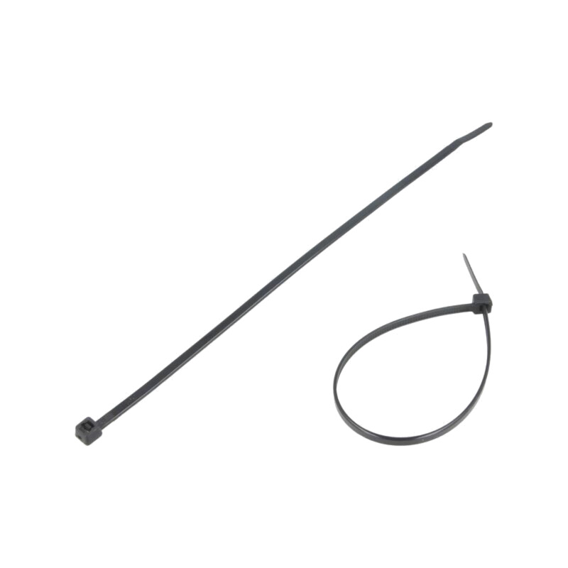 Colier de strângere; L: 200mm; W: 3,6mm; neagră; poliamidă; 177N