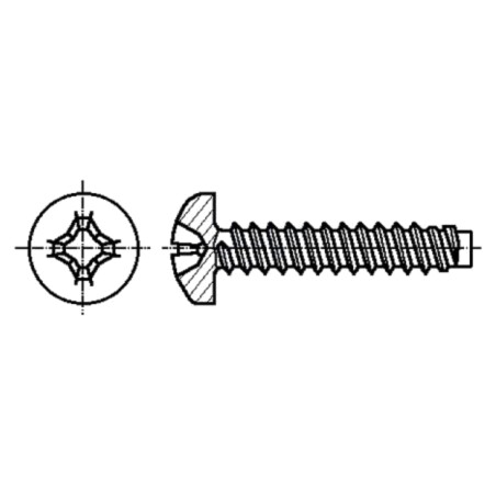 Şurub; pt.metal; 2,2x16; Cap: cap rotund; Phillips; PH1; oţel călit