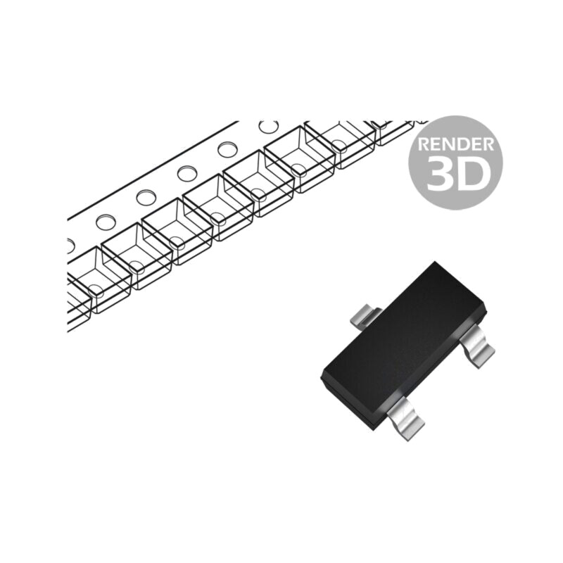 Tranzistor: NPN; bipolar; 50V; 0,2A; 0,15W; SOT23